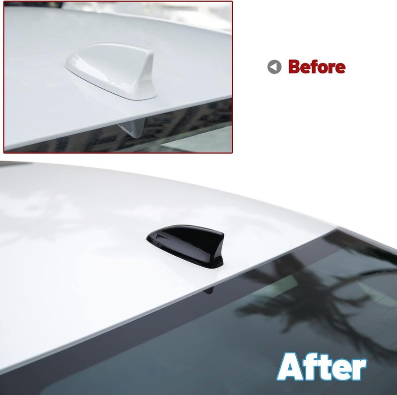 Thenice for 11th Gen Civic Accessories Antenna Topper Car Shark Fin Cover Exterior Decoration Compatible with Honda Civic 2022 2023 2024 2025 2026 -Glossy Black - Image 2